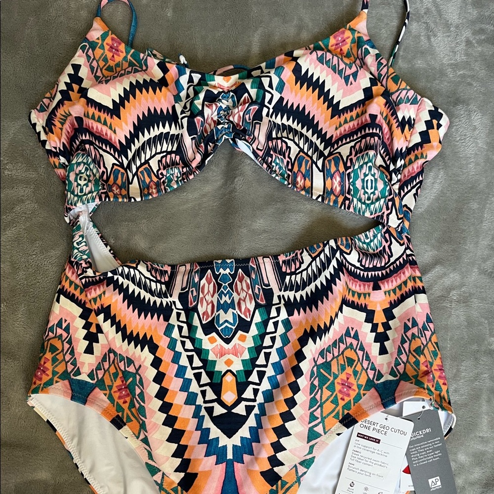 Athleta One-Piece Swimsuit- Desert Geo Cutout